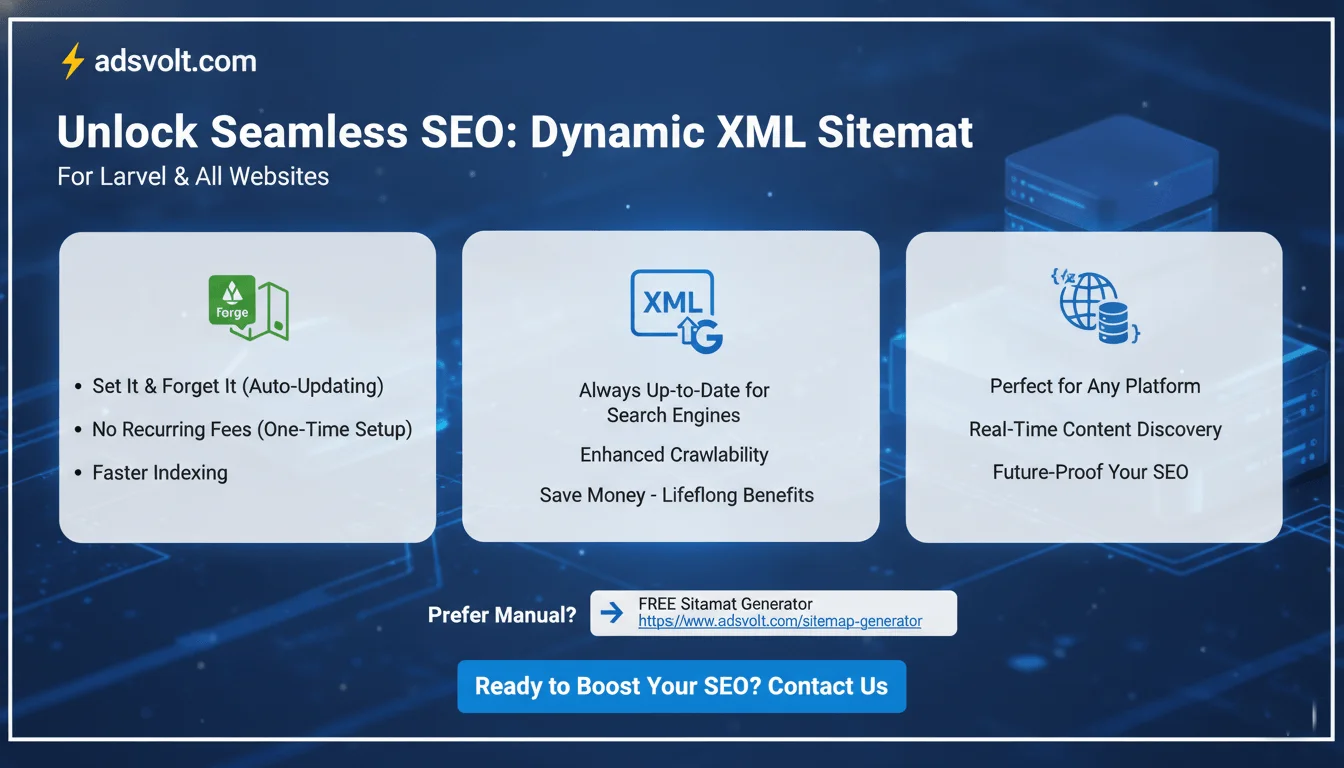 Dynamic XML Sitemap for Laravel & All Websites (Auto-Updating & Future-Proof)